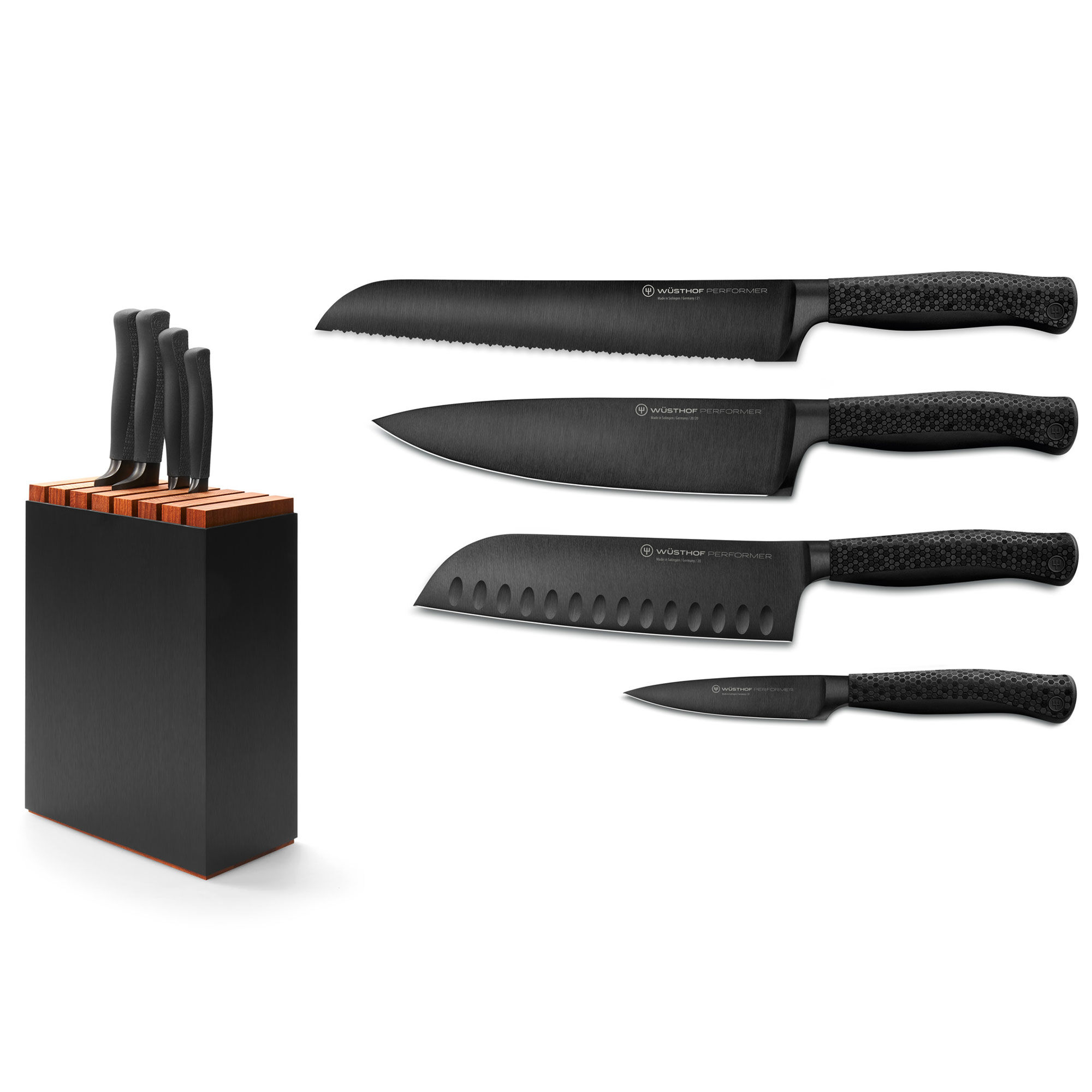 Wüsthof knivblock + 4 knivar