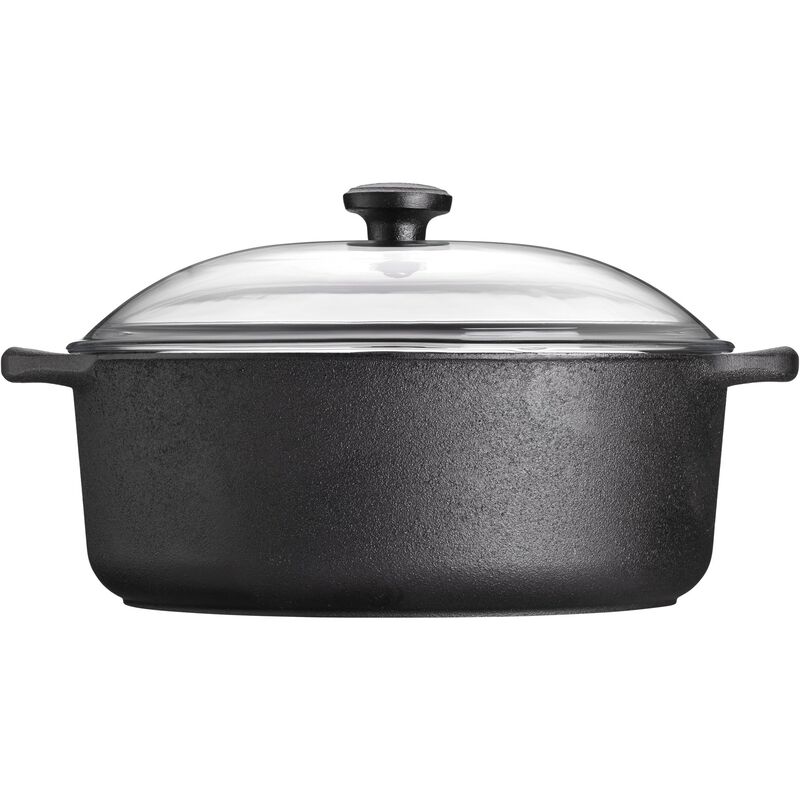 Rund Gryta 5,5 Liter Gjutjärn Glaslock