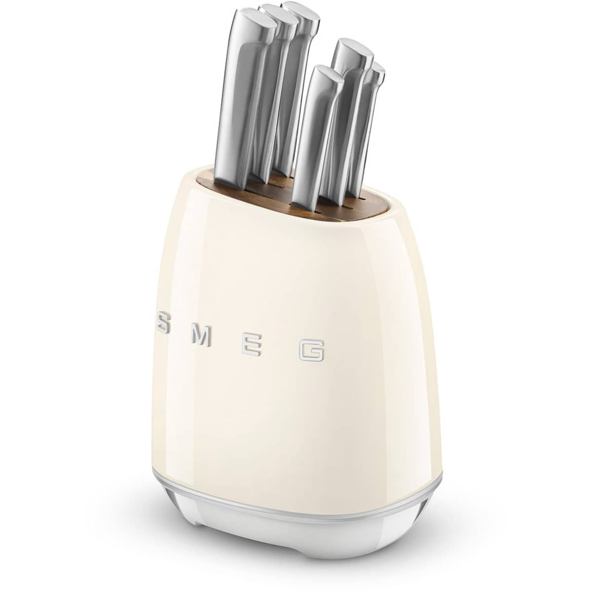 Knivblock med knivar (6 st), creme