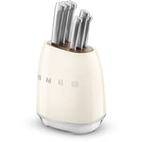 Knivblok med knive 6 stk., creme