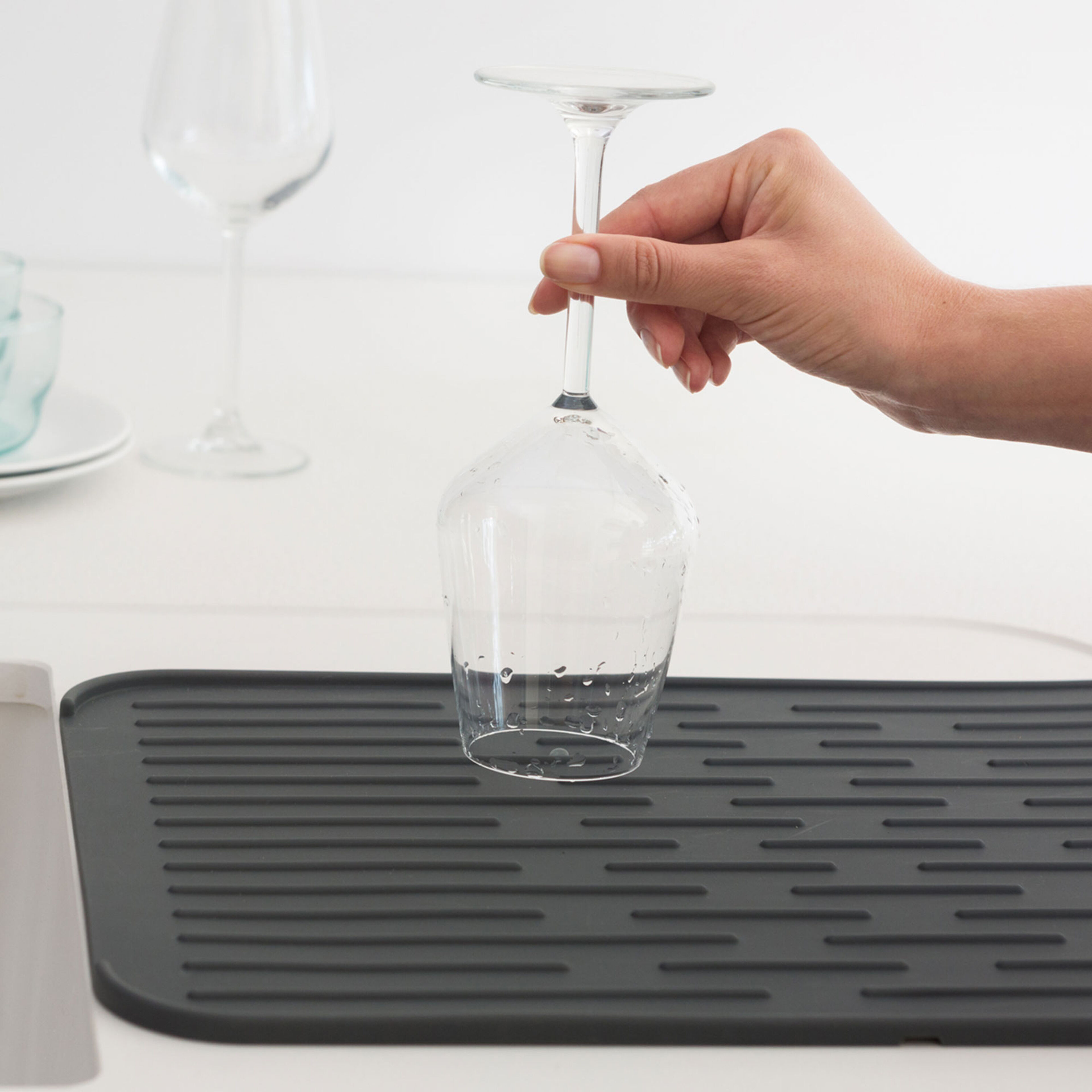 SinkSide oppvaskmatte silikon, mørkegrå