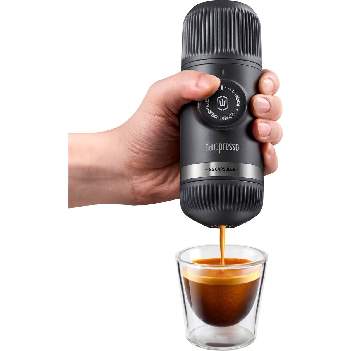 Nanopresso espressobrygger + Nespresso Adapter, grå