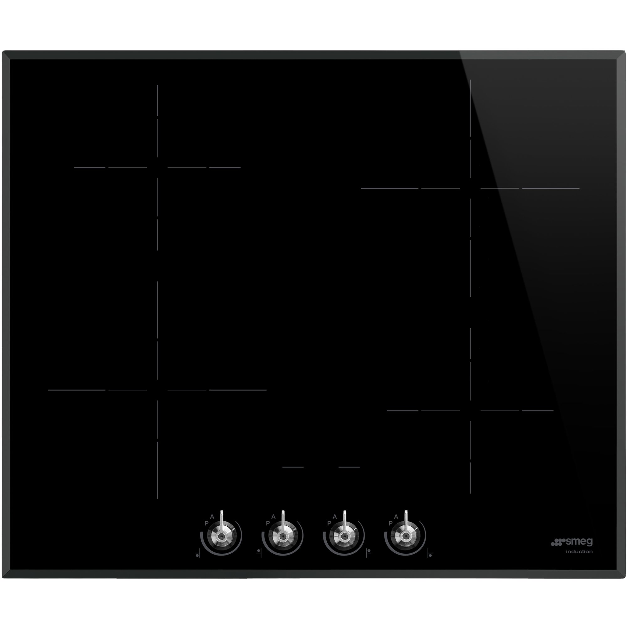 Produktfoto för Smeg 60 cm Victoria Classic Induktionshäll med Ram, Svart