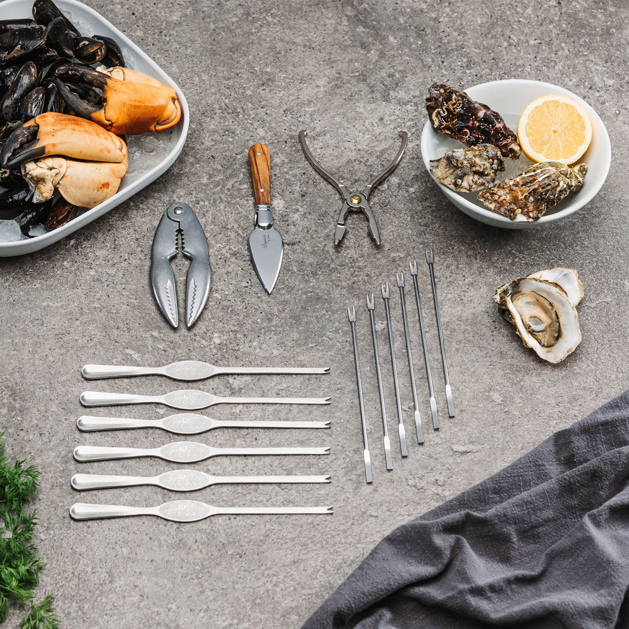 Skaldyrssæt i gaveæske, 15 dele