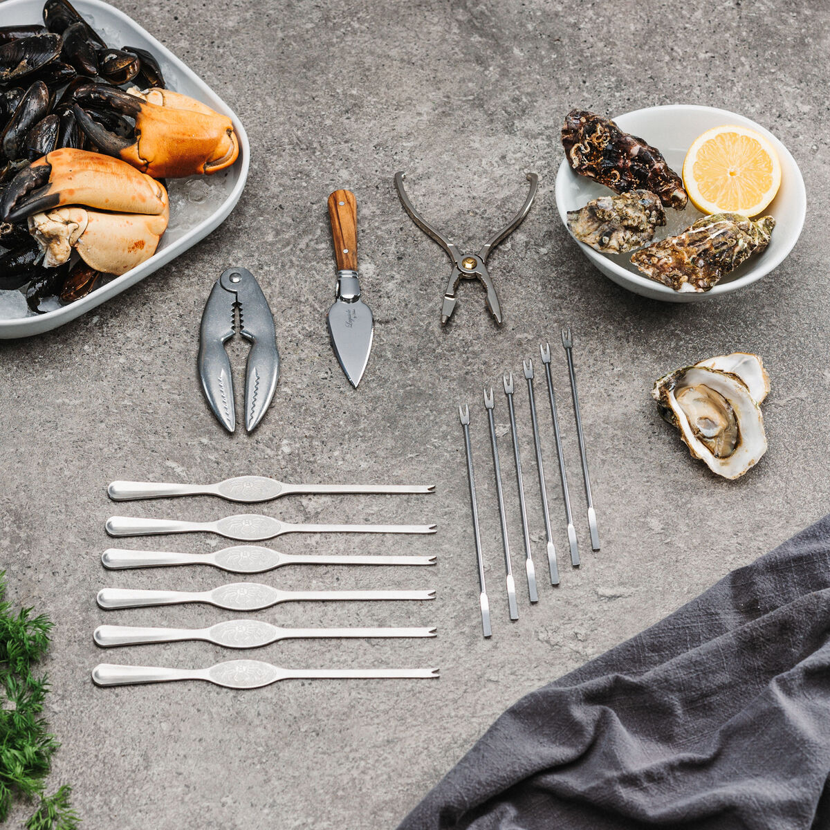 Skaldyrssæt i gaveæske, 15 dele