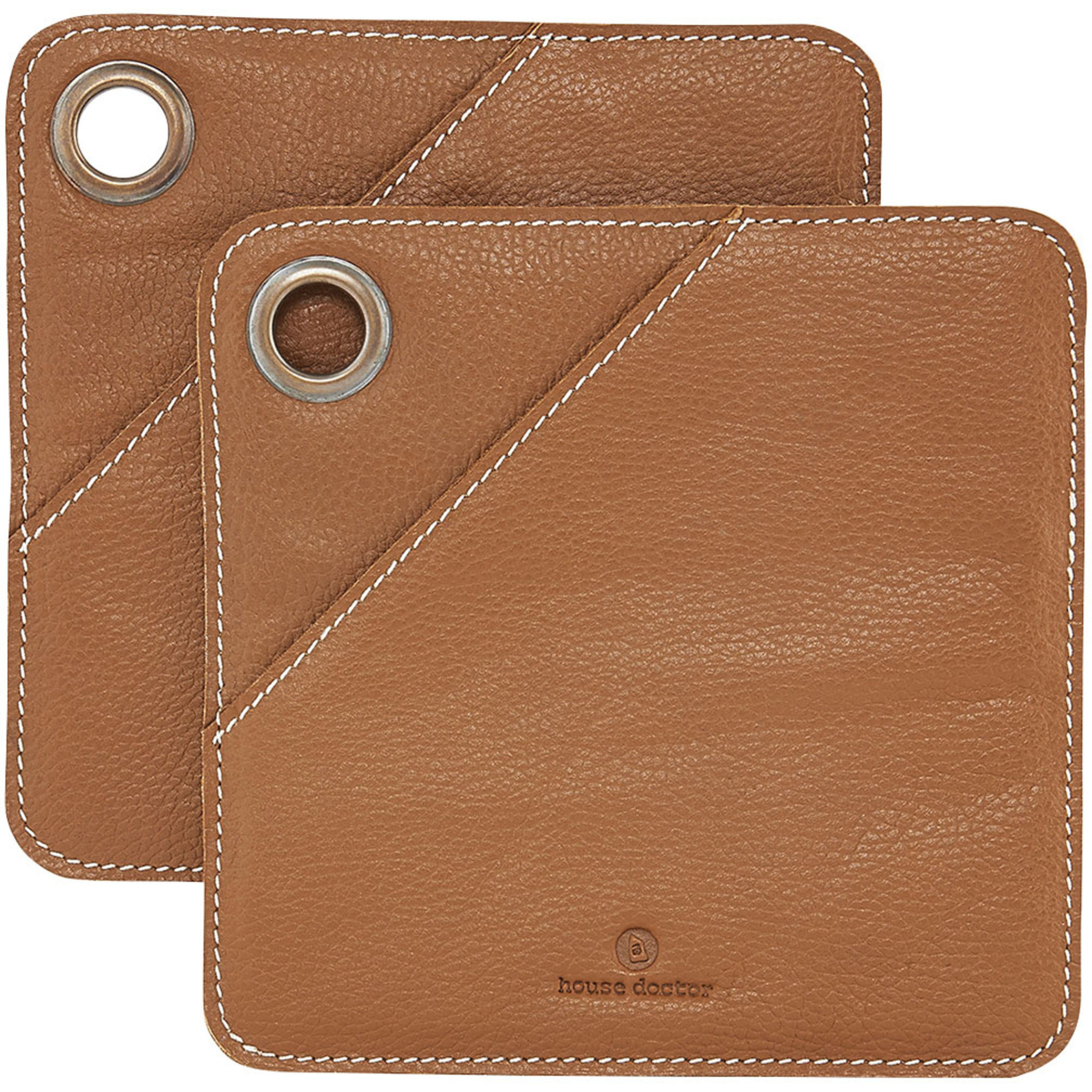 Grytlappar Läder Brunt Par