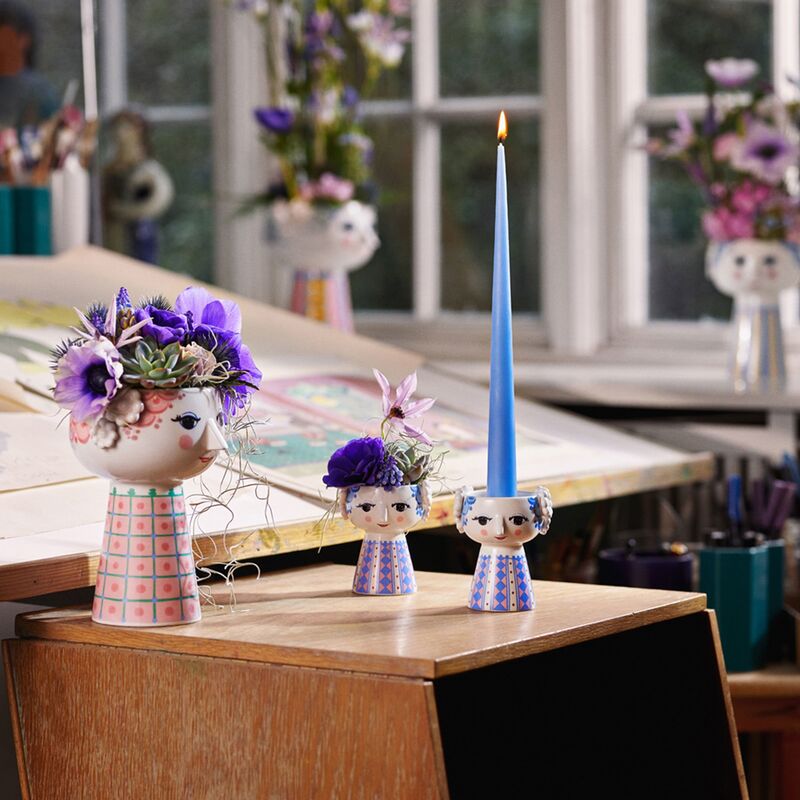 Eva kynttilänjalka 9,5 cm, sininen