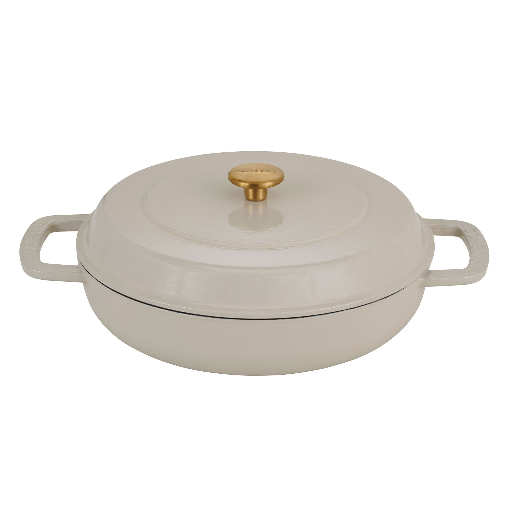Combekk Lav gryte med lokk 28 cm / 5 liter, sand