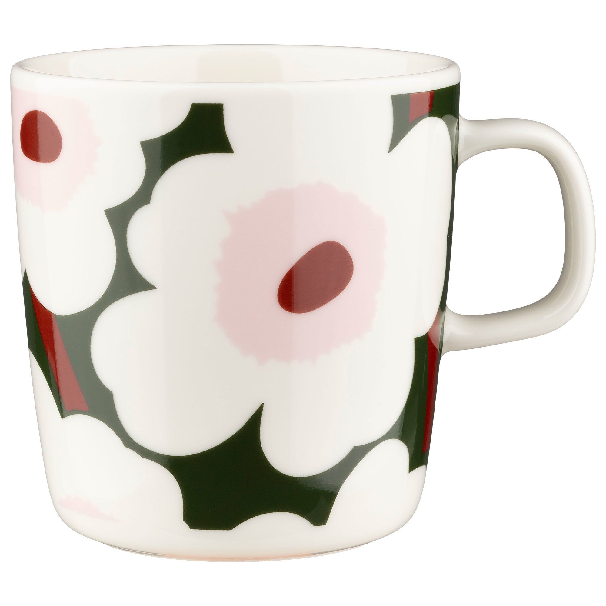 Unikko krus 4 dl, hvit/grønn/rosa