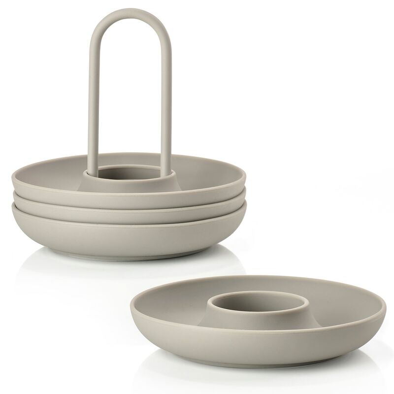 Eggekopp + holder 4 stk, natur