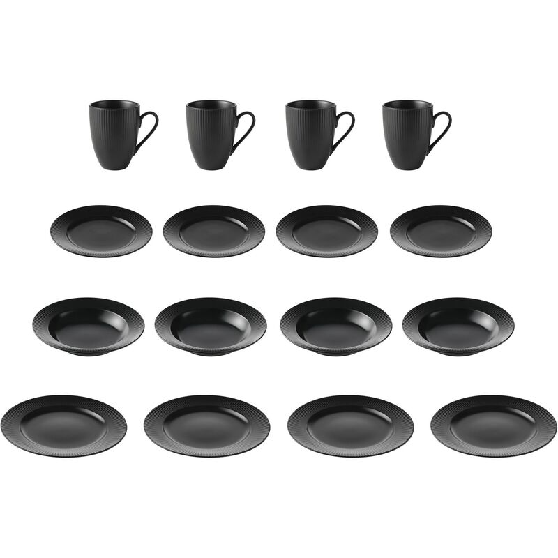 Groovy lautassarja 16 osaa musta