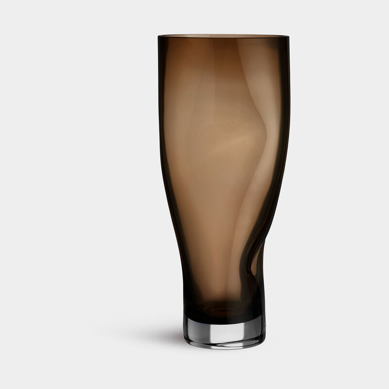 Squeeze vas 34 cm, rökbrun
