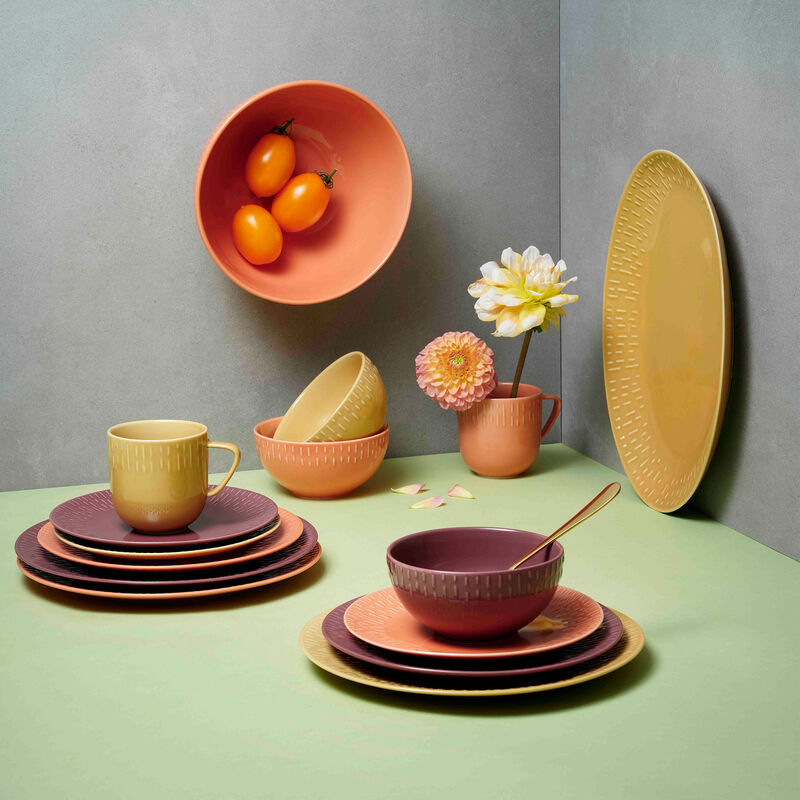 Konfetti soikea vati 36 x 25,5 cm, mustard