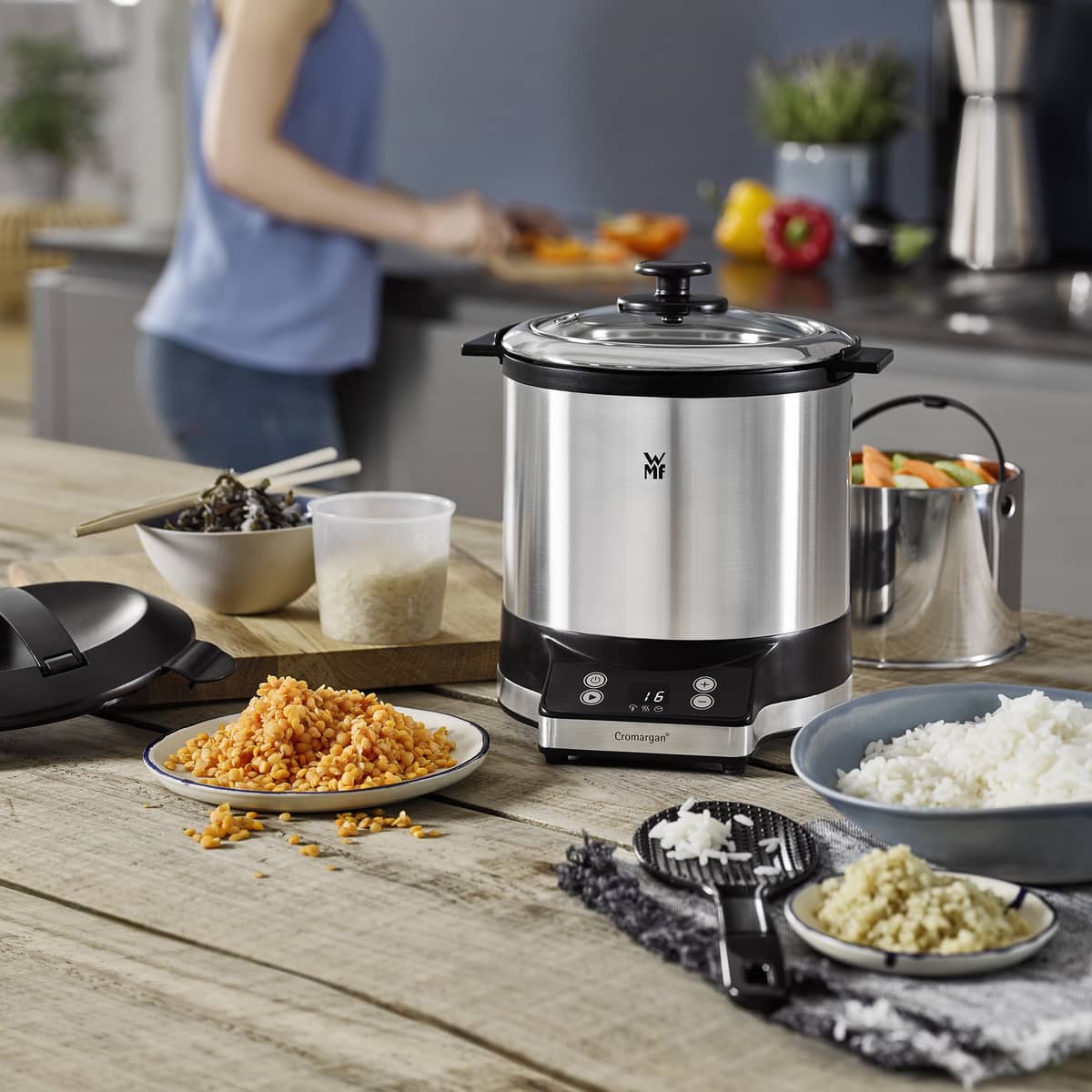 Kitchen Minis riskoker med to-go lokk