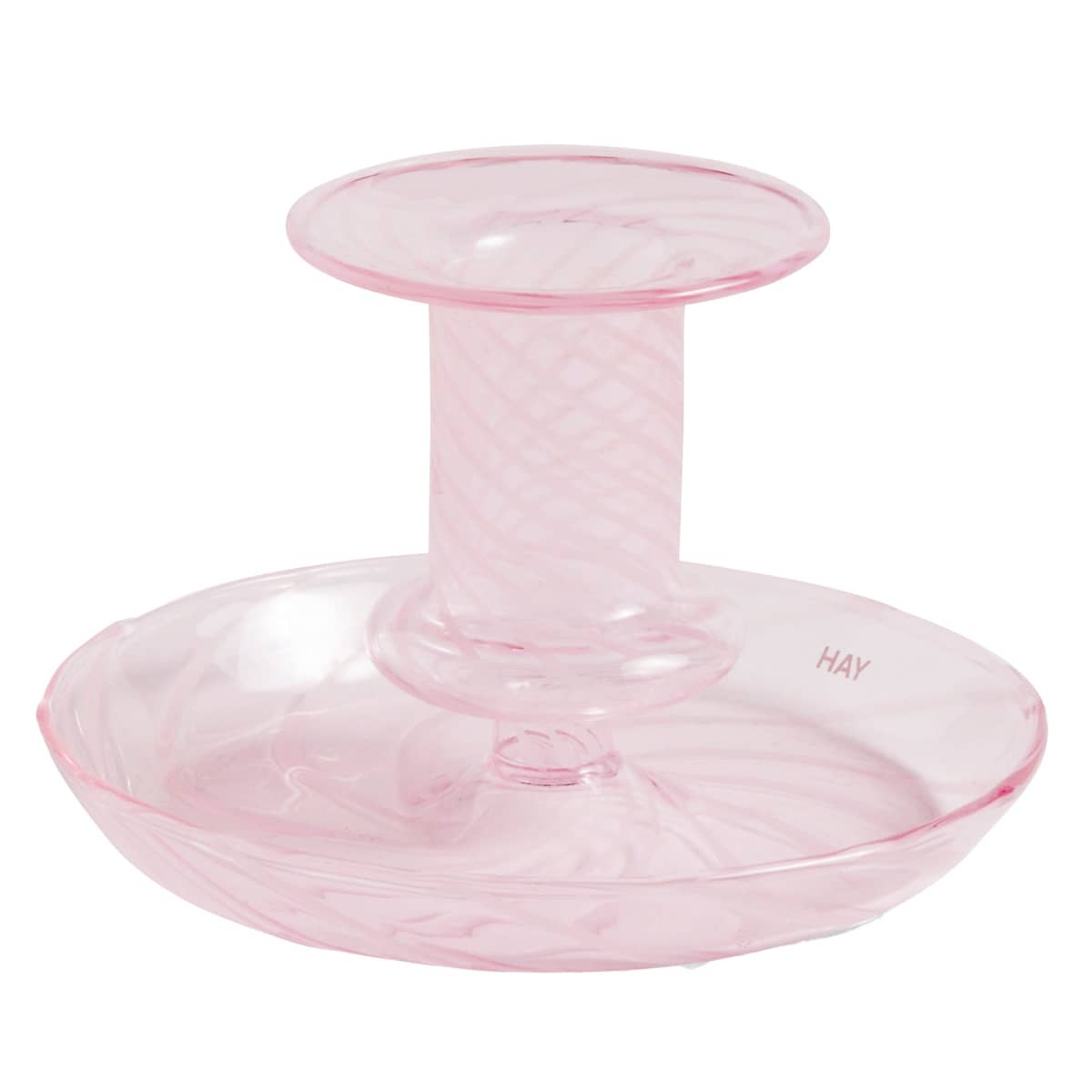 Lysestage Flare stripe, Ø11, pink, 7,5 cm