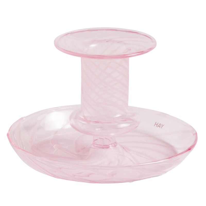 Stripe ljusstake, rosa