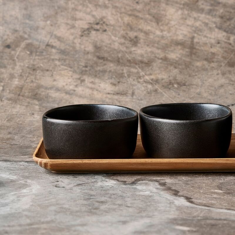 Organic skål, 12x10x5 cm, titanium black