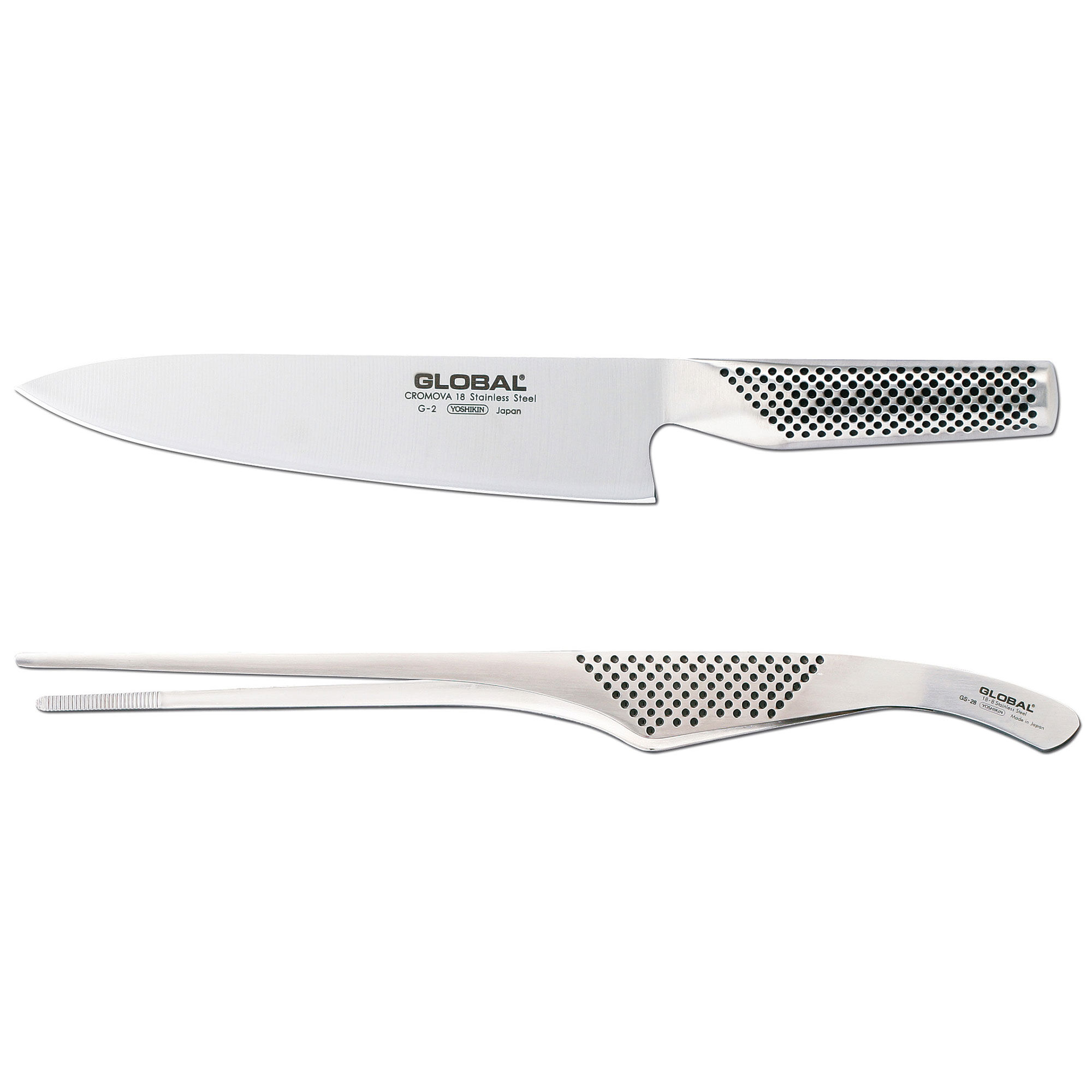 Global Knivset 2-delar, G-2 kockkniv + GS-28 matpincett