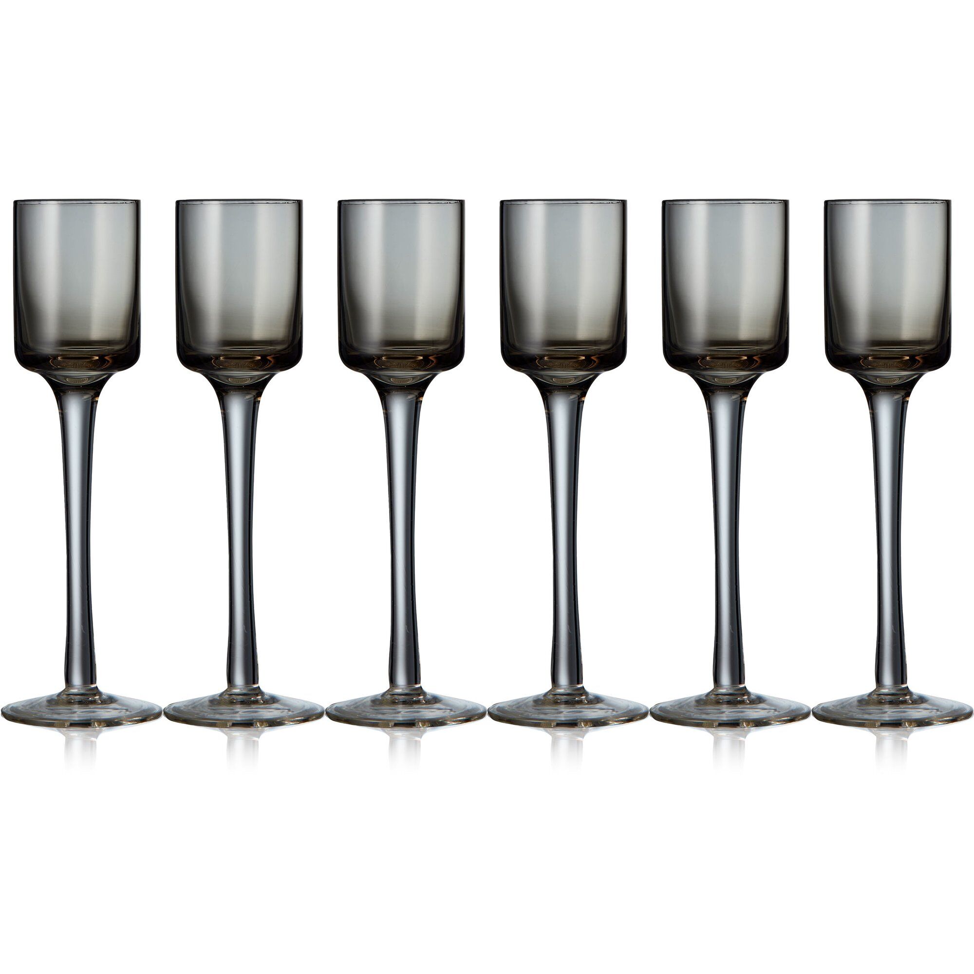 Lyngby Glas Snapsglas, 6 st. Grå