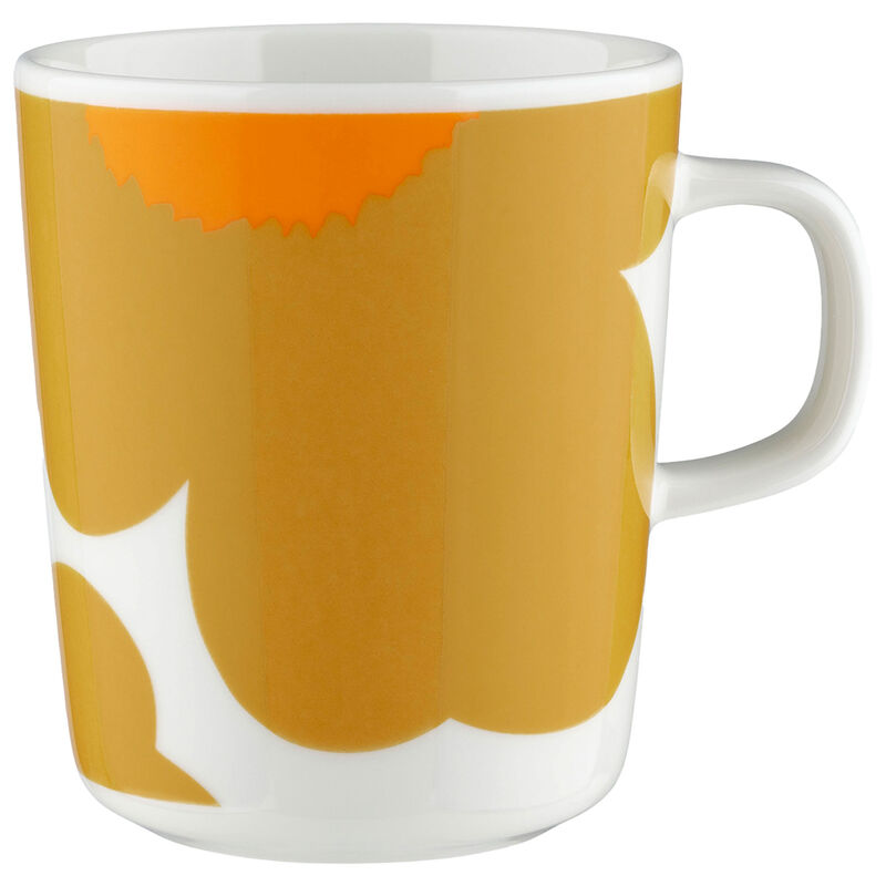 Marimekko Iso Unikko krus 2,5 dl, hvit/karamell/oransje