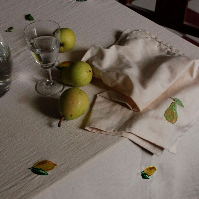 Midnatt Soda Lemon bordsduk 180x145 cm, beige