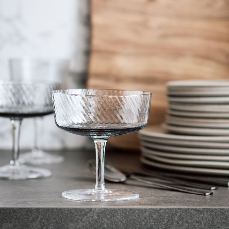 RAW Unique Swirl champagneglas 25 cl, grå