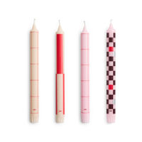 HAY Pattern Steariinikynttilä 4 kpl, punainen/bordeaux