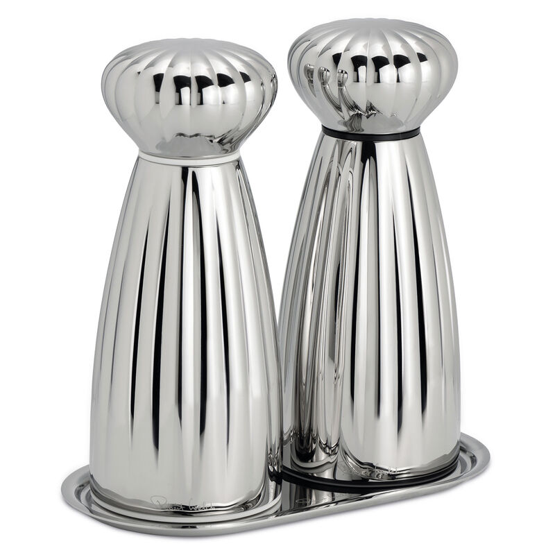 Robert Welch Palm Bright Salt- og pepperkvern med brett medium, rustfritt stål