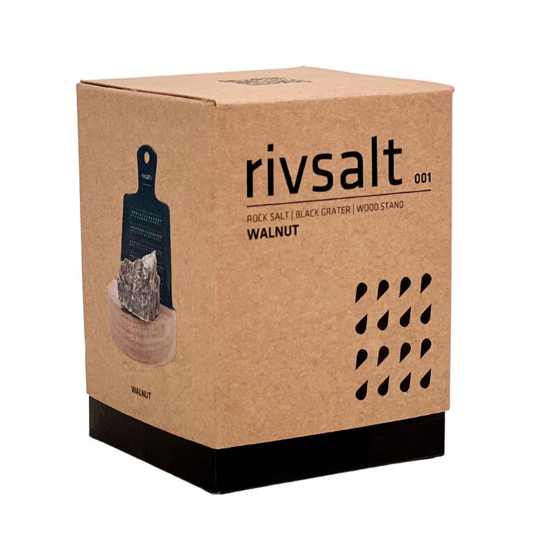 set med rivjärn, bergsaltsten & bordsställ i valnötsträ