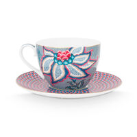 PIP Studio Flower Festival cappucinokopp 2-pack, blå