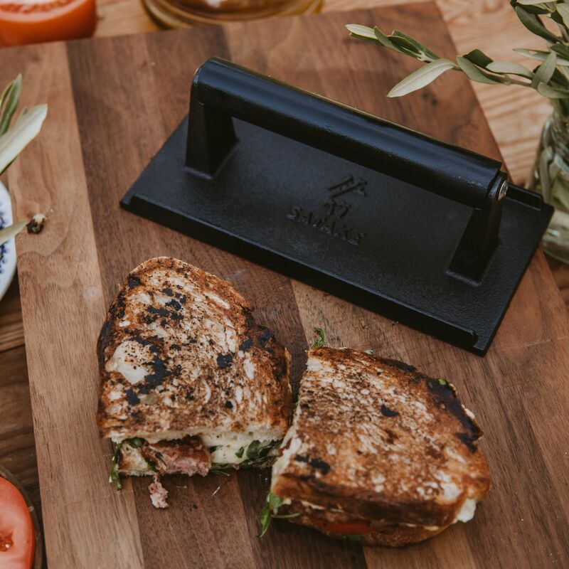 Grillpress gjutjärn, trähandtag