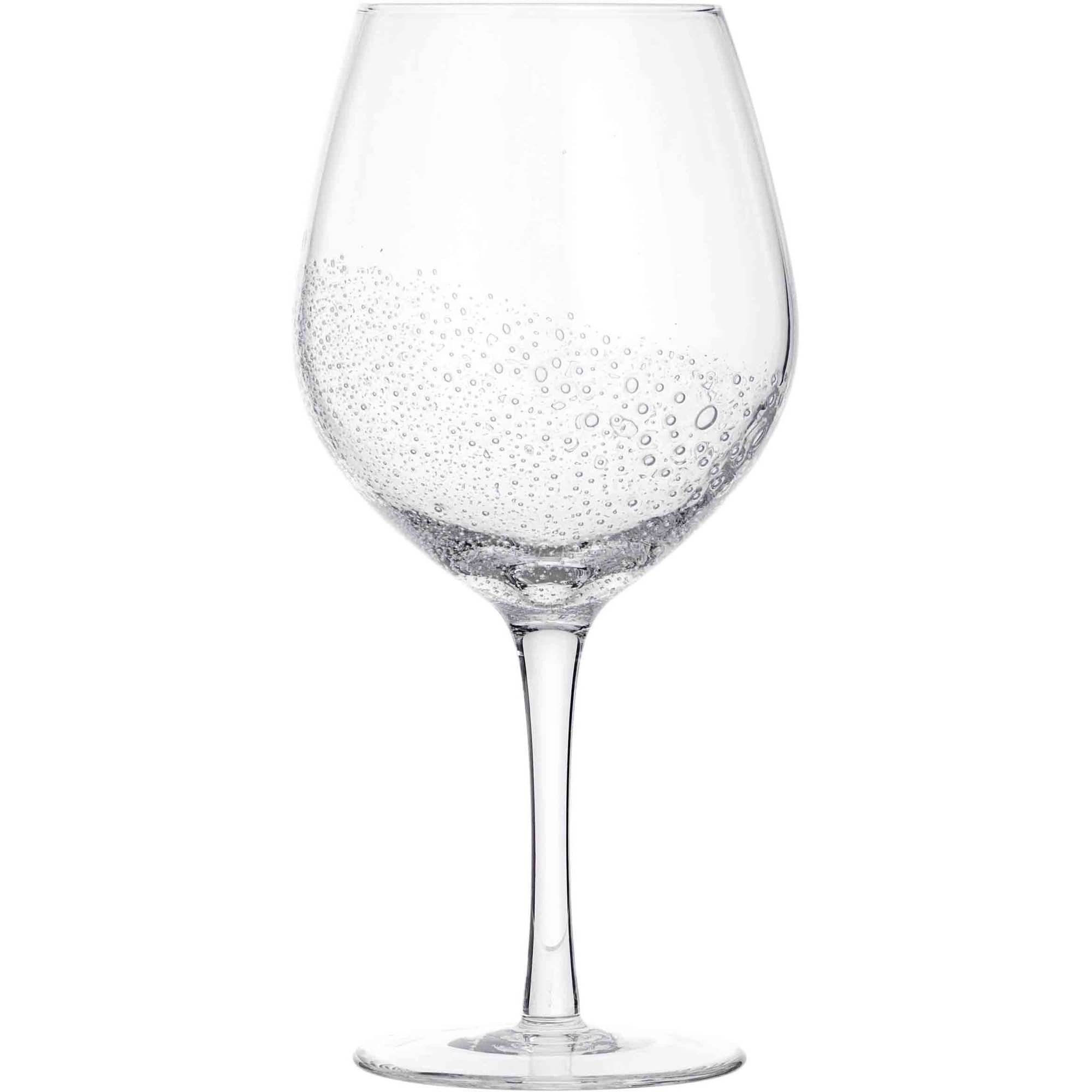 "Bubble"' Munnblåst rødvinsglass'