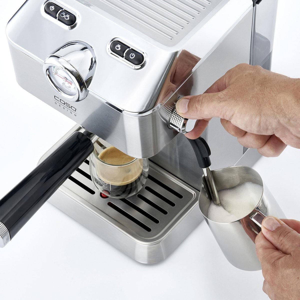 Espresso Gourmet espressokeitin, hopea