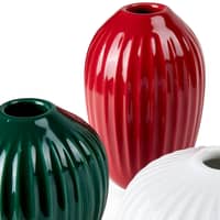 Hammershøi vase 3 stk, rød/grøn/hvid