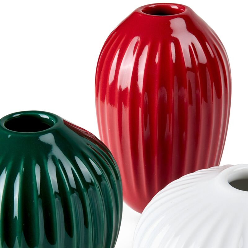 vas 3 st, röd/grön/vit