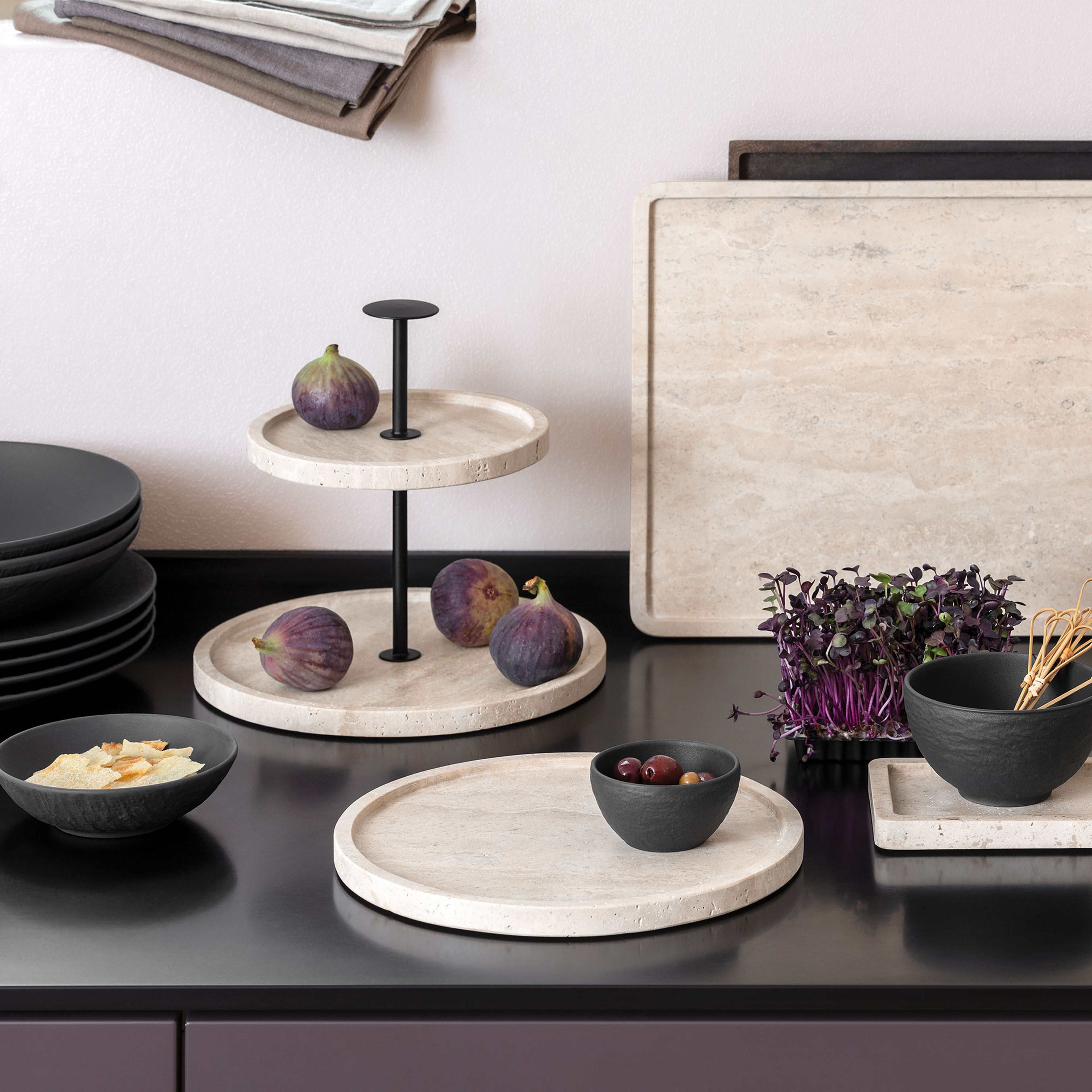 Villeroy & Boch Manufacture Travertine kakfat 2 våningar