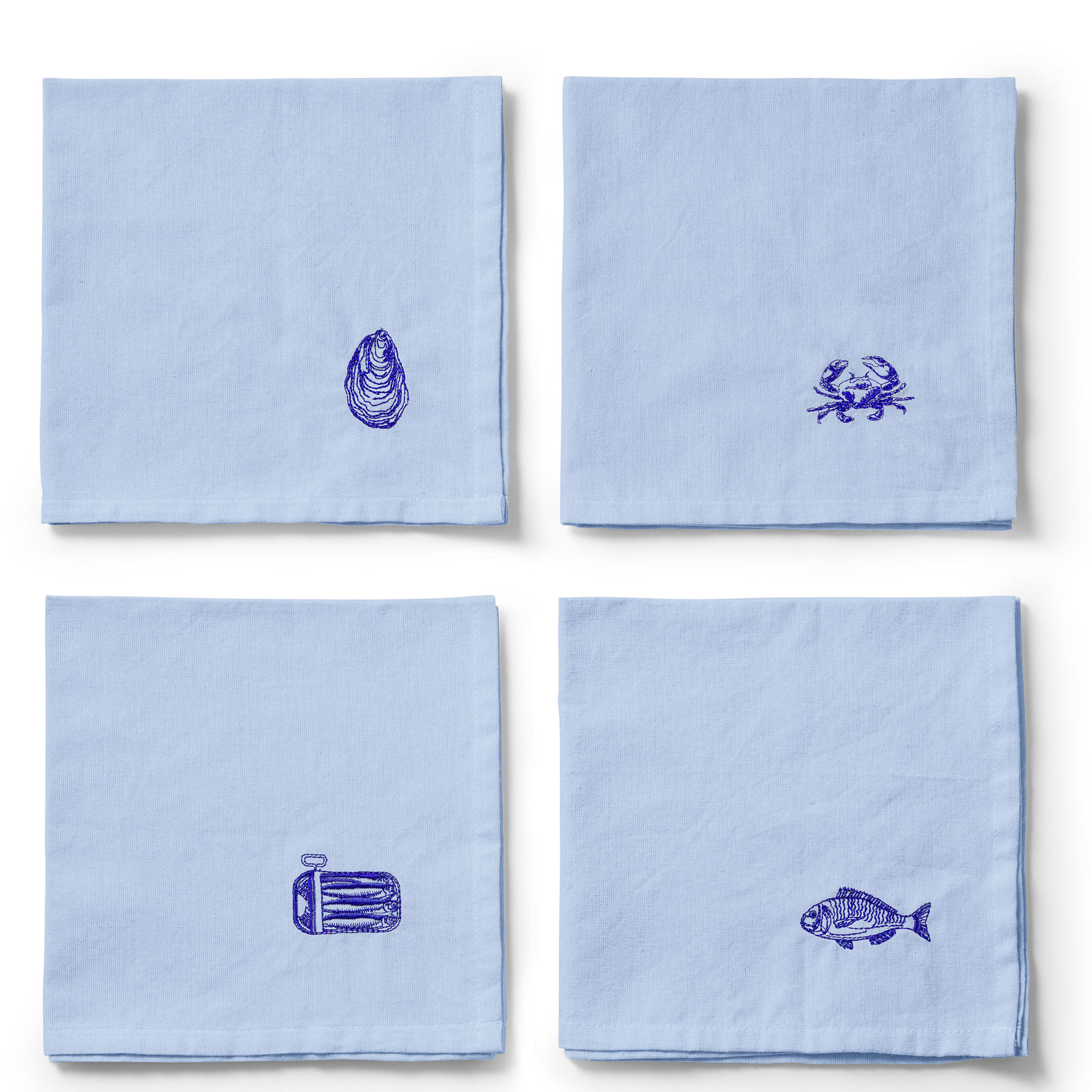 Midnatt Josefin La Mer serviett 40×40 cm 4-pakning, blå