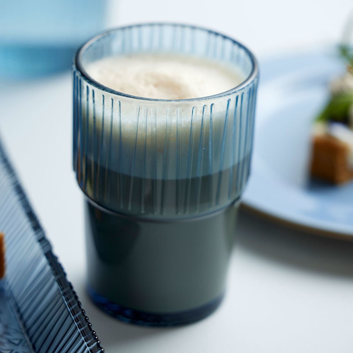 Kusintha Caféglas 38 cl, blå, 4 stk.