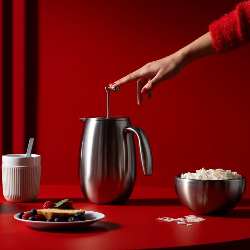 Kahdeksan kupin Columbia-kahvinkeitin, mattakromi