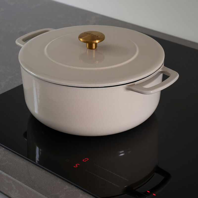 Combekk Støpejernsgryte med lokk 24 cm / 3,8 liter, sand