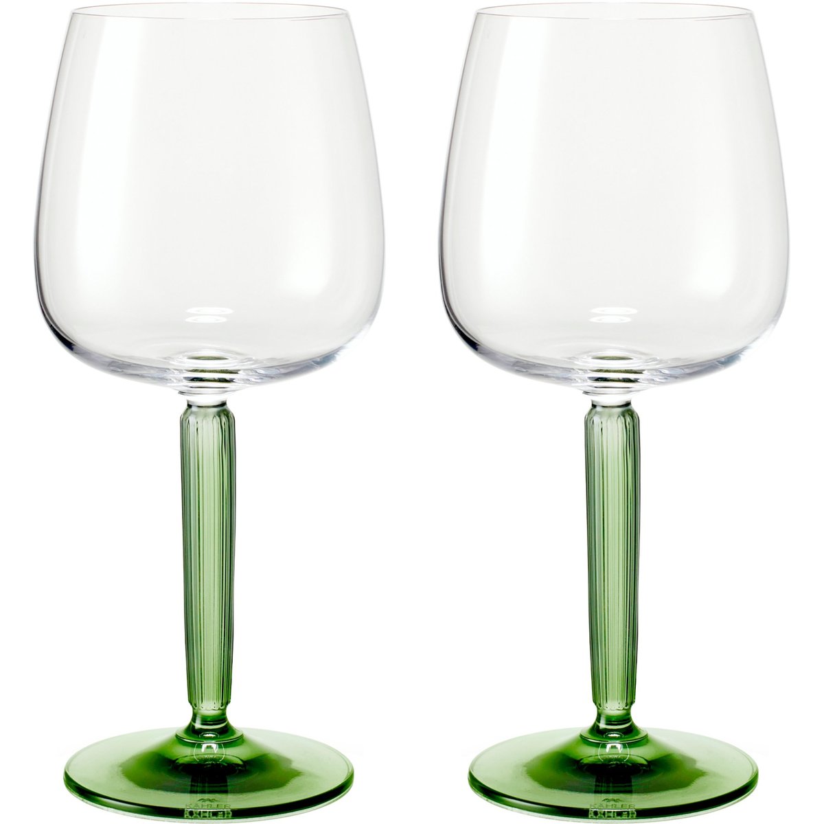 Hammershøi rødvinsglass Ø 9,5 cm 2 stk, grønn