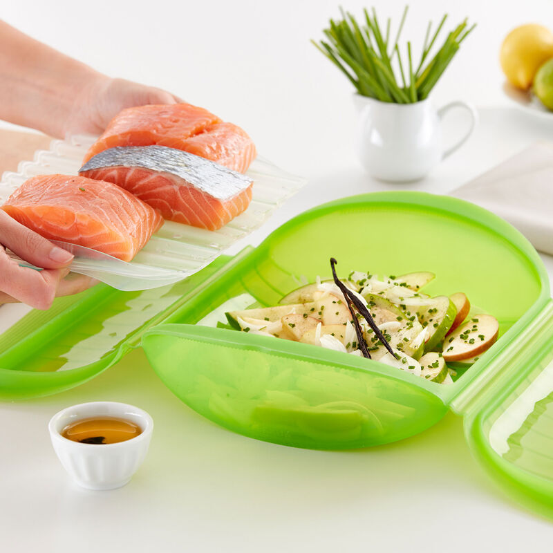 Ångkokare för mikro, grön