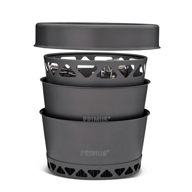 PrimeTech Stove Set stormkök med 2 kastruller 1,3 liter + stekpanna