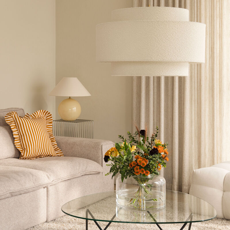 Globen Lighting Noah Bouclé pendellampe 70 cm, hvit