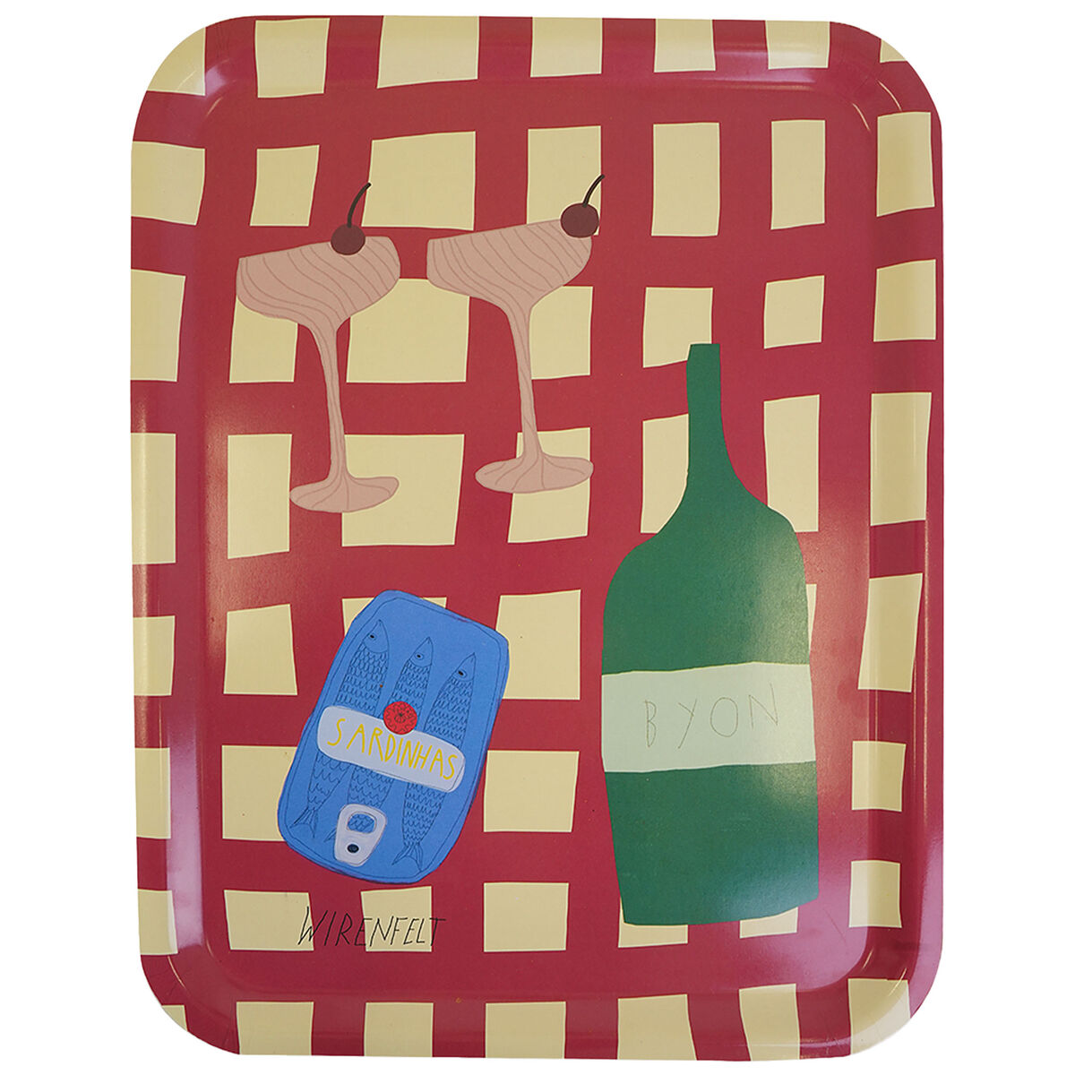 Sera bricka 43 × 33 cm, röd