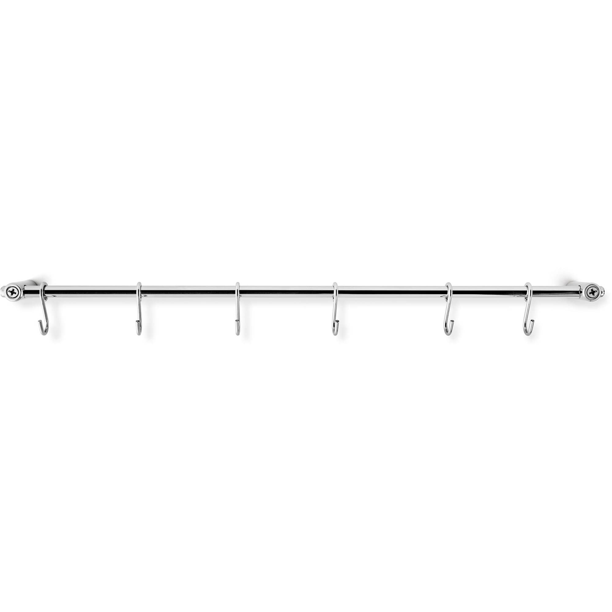 Kjøkkenstang med S-kroker 40 cm, rustfritt stål