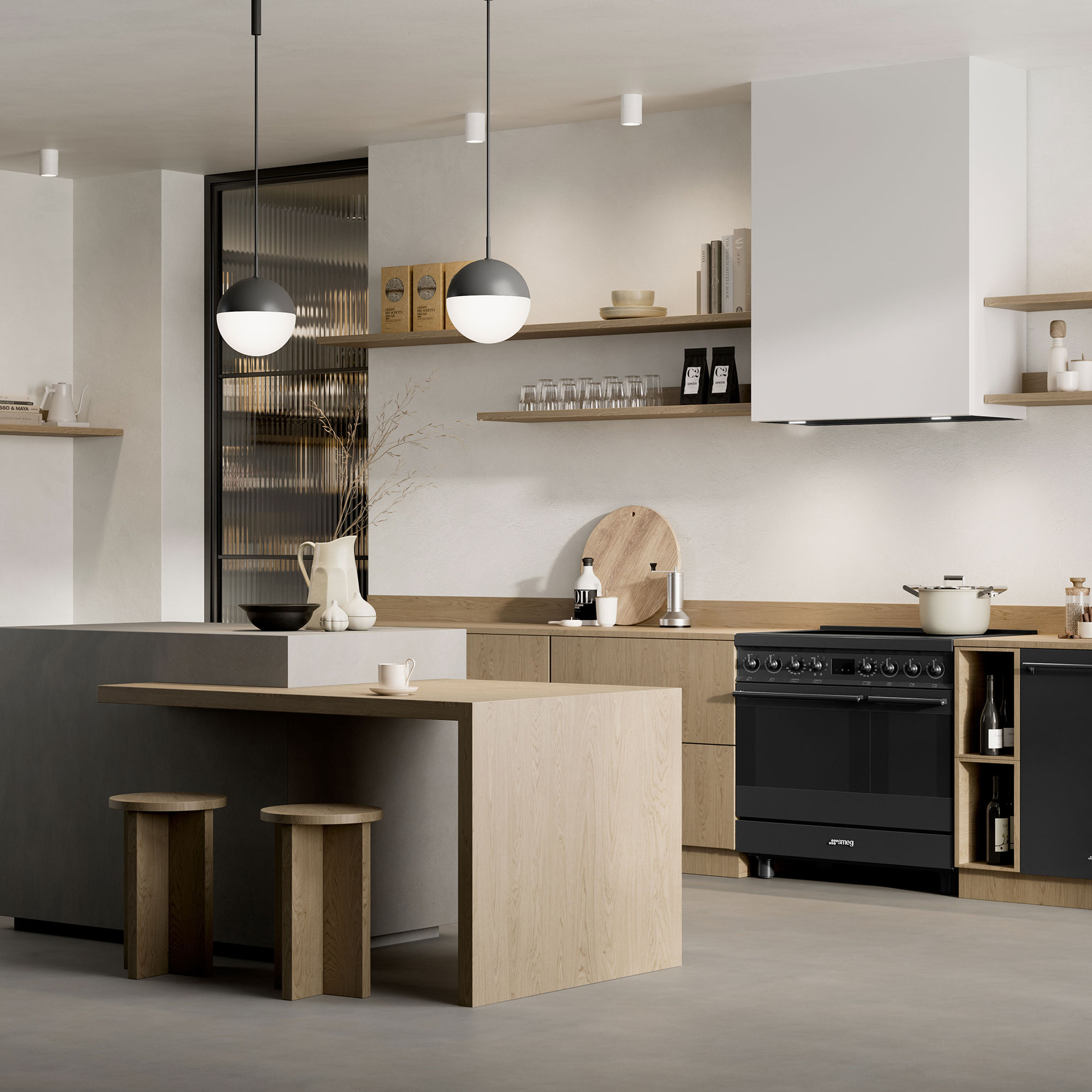 C92IPN2 Classic induktionskomfur med to ovne 90 cm, mat sort