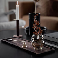 Träbricka Rektangulär Mörkbrun, 15x30cm