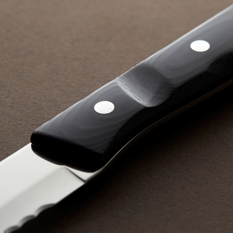 Old Farmer Micarta biffkniv XL 4 stk, svart/stål