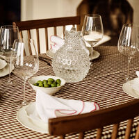 Gia servett 2-pack, vit/vinröd